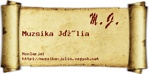 Muzsika Júlia névjegykártya