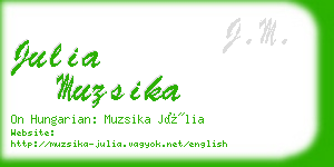 julia muzsika business card